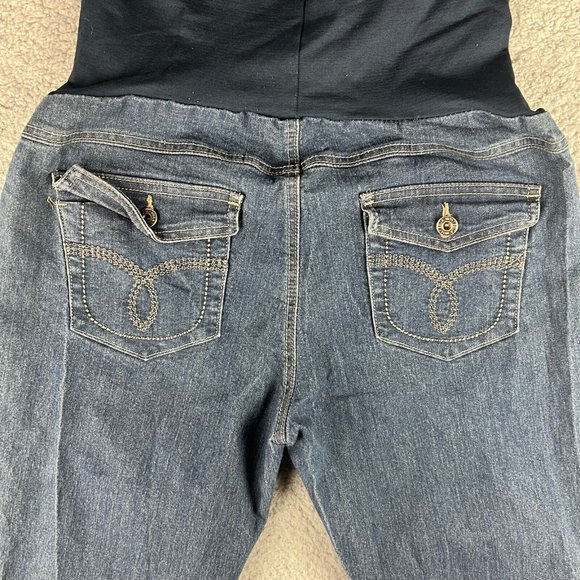 Bella Vida Maternity Jeans Womens Size XL Bootcut Dark Wash - Picture 8 of 9